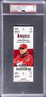 Mike Trouts MLB Debut - 2011 Los Angeles Angels/Seattle Mariners Full Ticket From 7/8/2011 (PSA MINT 9)